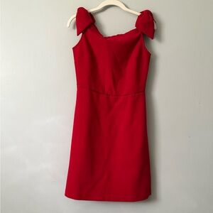 Vineyard Vines Off Shoulder Ponte Dress Red Velvet Bows